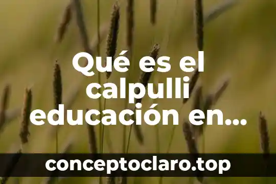 Qué es el calpulli educación en la sociedad mexica