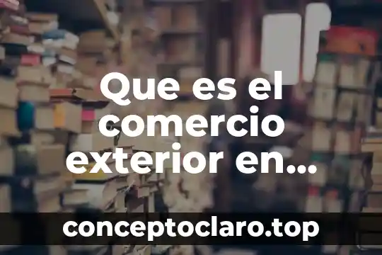 Que es el comercio exterior en economia