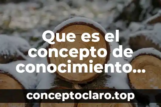 Que es el concepto de conocimiento tecnico