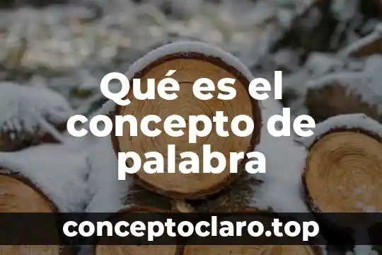 Qué es el concepto de palabra