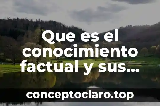 Que es clasificación de los elementos 3 Que es el conocimiento factual y sus elementos constitutivos