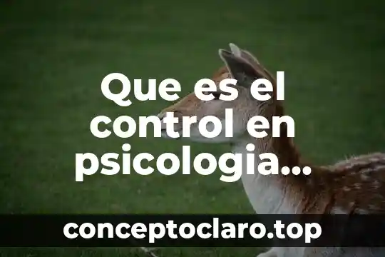 Que es el control en psicologia social