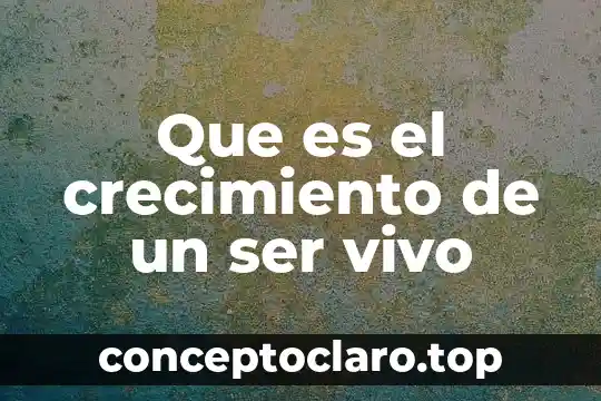 Que es el crecimiento de un ser vivo