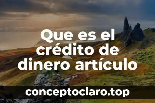 Mercado de dinero que es y características 3 Que es el crédito de dinero artículo