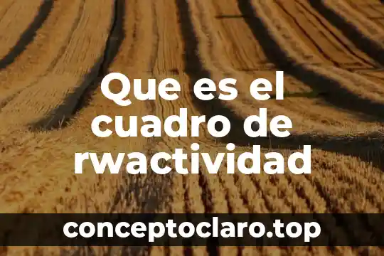 Que es el cuadro de rwactividad