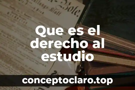 Que es el derecho al estudio