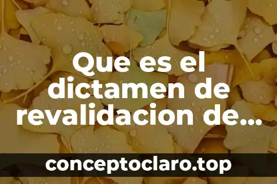 Que es el dictamen de revalidacion de estudios