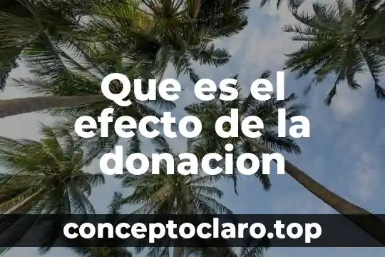 Que es el efecto de la donacion