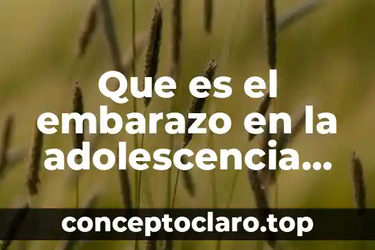 Que es el embarazo en la adolescencia causas y consecuencias