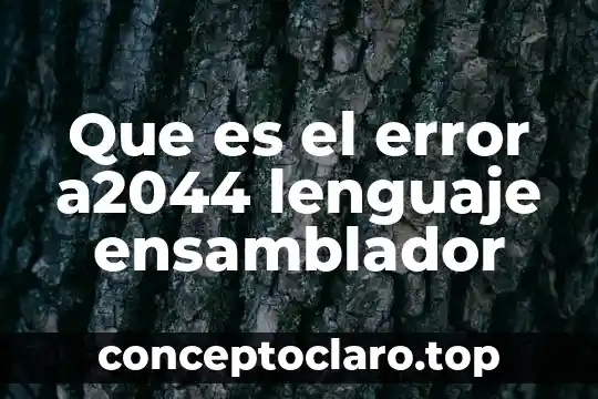 Que es el error a2044 lenguaje ensamblador