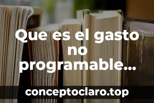 Que es el gasto no programable concepto