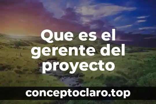 Que es el gerente del proyecto