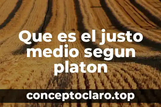 Que es el justo medio segun platon