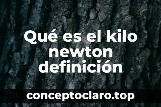 ¿Qué es arquetipo definición? 4 Qué es el kilo newton definición