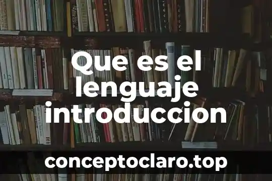 Que es el lenguaje introduccion