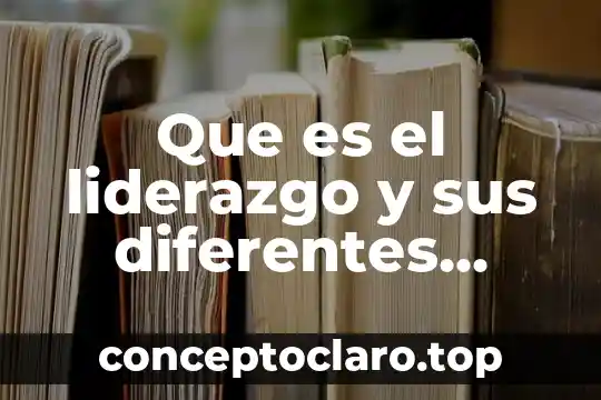 Que es el liderazgo y sus diferentes tipos de liderazgo