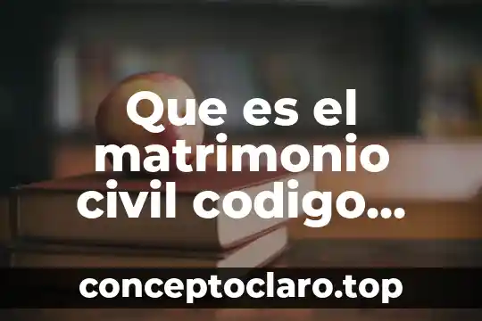 Que es el matrimonio civil codigo civil