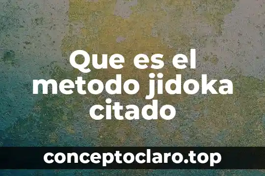 Que es el metodo jidoka citado