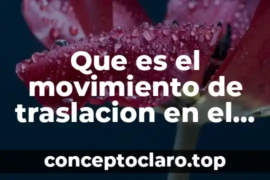 Que es el movimiento de traslacion en el plano cartesiano