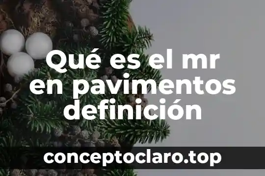 Qué es el mr en pavimentos definición