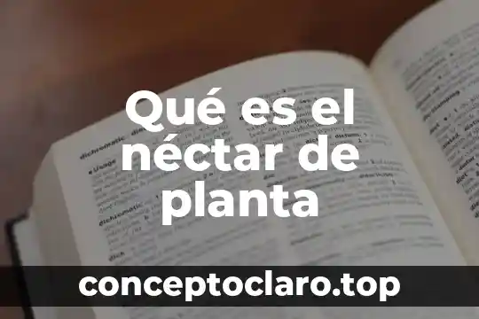Qué es el néctar de planta