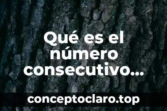 Que es el numero de siac 8 Qué es el número consecutivo interno