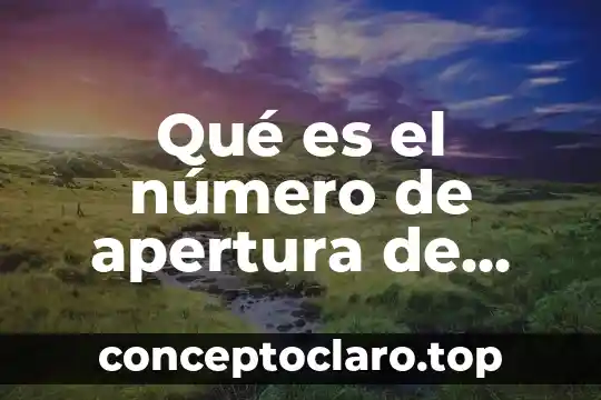 Qué es el número de apertura de negocio