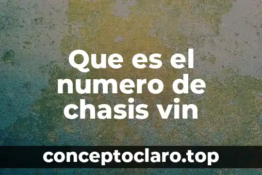 Número de other que es 4 Que es el numero de chasis vin