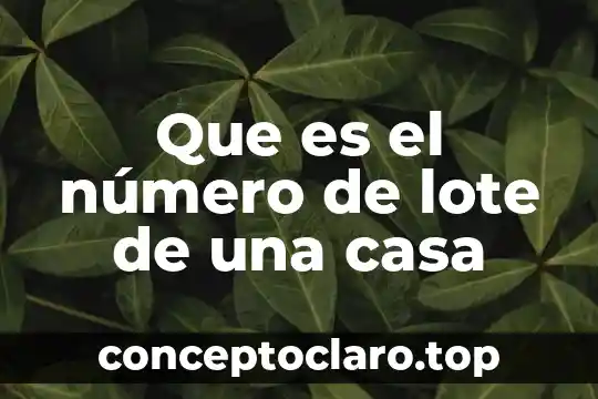 Para que es necesario calcular el lote económico de compra 7 Que es el número de lote de una casa