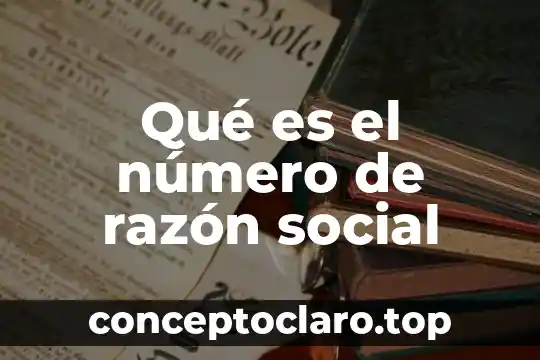 Qué es el número de razón social
