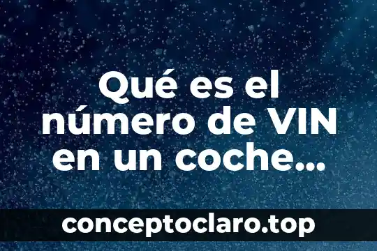 Qué es el número de VIN en un coche Sentra