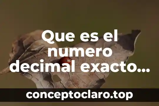 Qué es número decimal 5 Que es el numero decimal exacto y ejemplos