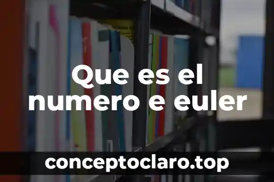 Qué es el número de factura 4 Que es el numero e euler