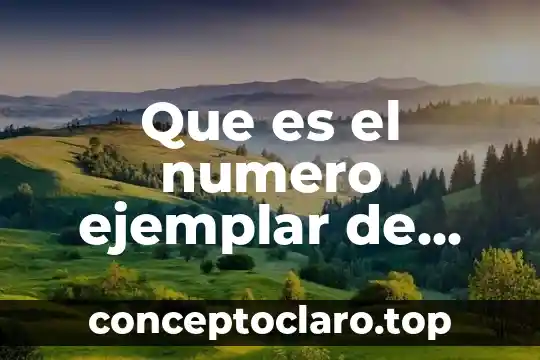 Que es el numero ejemplar de revista