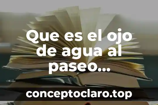 Que es el ojo de agua al paseo santalucia