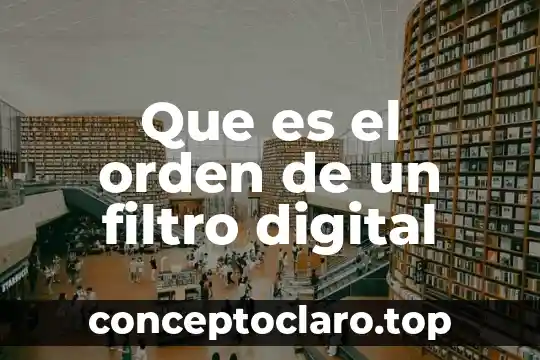 Que es filtro de salida 4 Que es el orden de un filtro digital