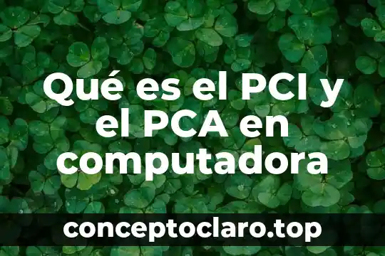 Qué es el PCI y el PCA en computadora