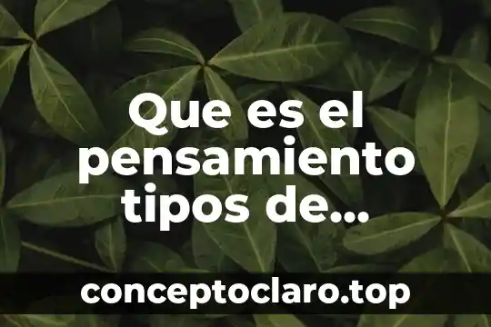 Que es el pensamiento tipos de pensamiento