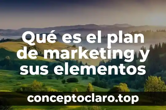 Qué es el plan de marketing y sus elementos