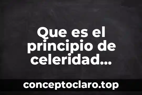 Que es el principio de celeridad administrativa