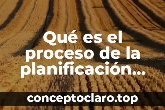 Qué es el proceso de la planificación en proyecto integrador