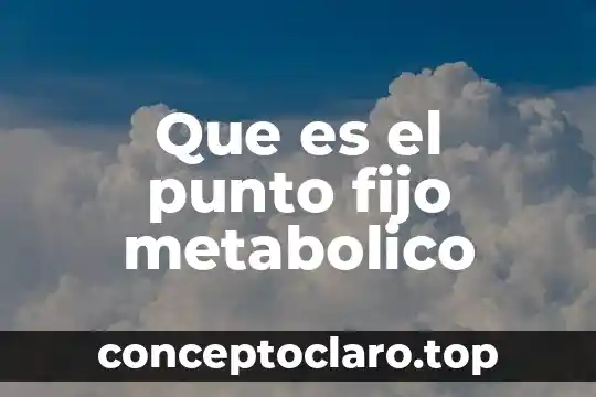 Que es un cambio metabolico 3 Que es el punto fijo metabolico