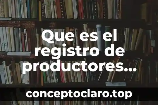 Que es el registro de productores cine