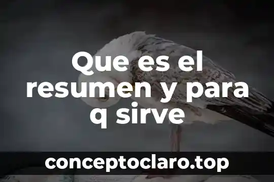 Que es el resumen y para q sirve