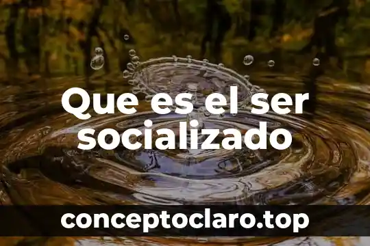 Que es el ser socializado