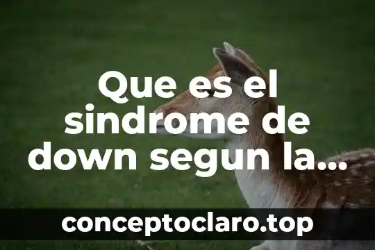 Que es oms significado 8 Que es el sindrome de down segun la oms