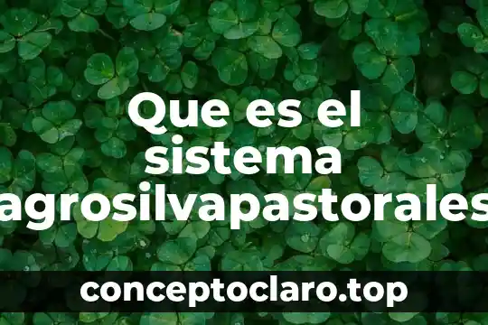 Que es el sistema agrosilvapastorales
