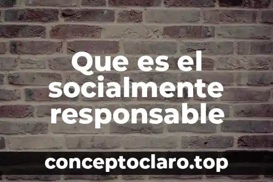 Que es el socialmente responsable