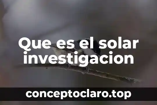 Que es el solar investigacion