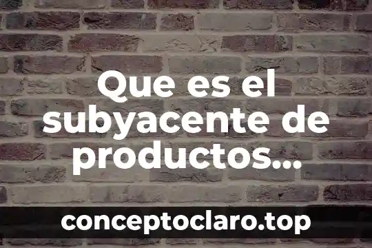 Apertura al capital y productos extranjeros que es 7 Que es el subyacente de productos financieros